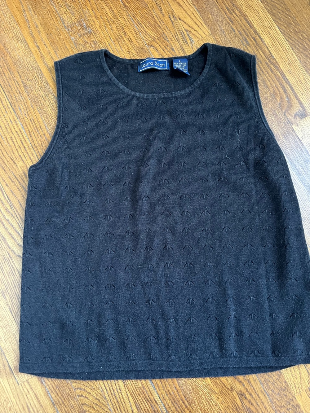 Laura Scott Black Sweater Vest